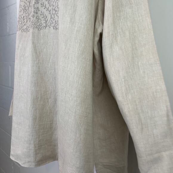 Vintage Ulla Popken Junonia Embroider Linen Jacket - Picture 6 of 14